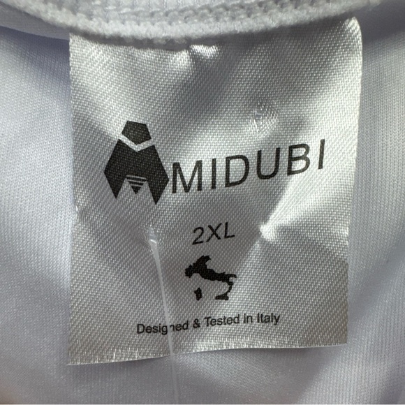 NWT Mens Midubi Exercise Shirt With Sun Protection Long Sleeve Quick White 2XL - Picture 3 of 11